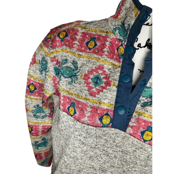 Euc Simply Southern Gray Knit Crab 1/4 Snap Pullover Sweater Women XXL - Picture 4 of 14